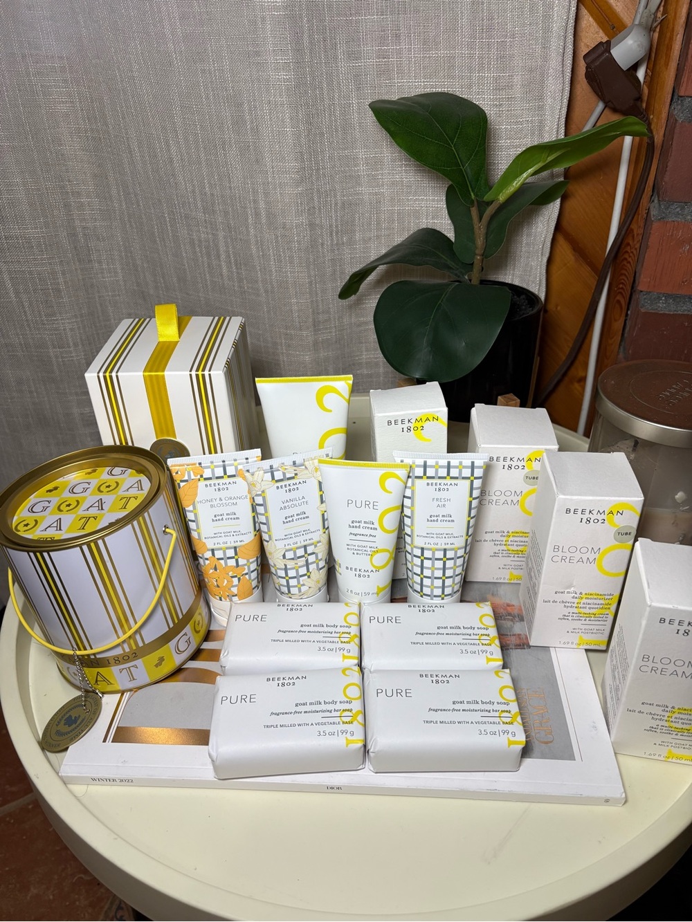 Beekman 1802 Skincare Gift Collection - Yellow, White & Gold Accents & Goat
